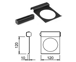 IO-D SISTEMA APLIQUE-ESPEJO BAÑO 230V NEGRO MATE 120MM 120MM PORTAVASO-SECADOR 