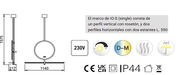 IO-S SISTEMA APLIQUE-ESPEJO BAÑO 230V 