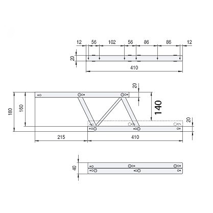 JUEGO BISAGRA ELEVABLE BS26 NEGRO 22 40 410 ACERO 1 