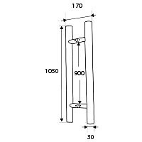 JUEGO MANILLON RECTO MN03 INOX INOX 30 170 1050 ACERO INOXIDABLE 1 