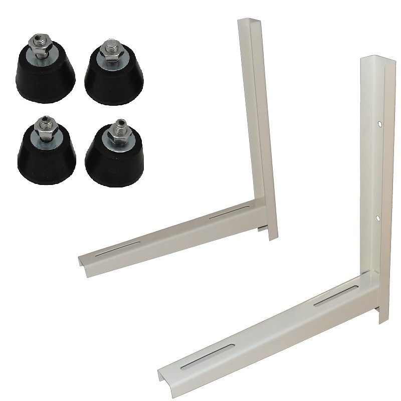 JUEGO SOPORTE ESCUADRA AIRE ACONDICIONADO AC01 BEIGE Y SOPORTES AMORTIGUADOR 