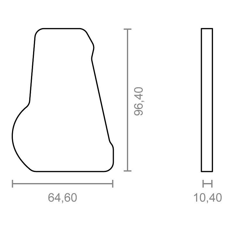 JUEGO TAPA LATERAL TOLDO PARA PERFIL 65/75/85MM TLD12 BLANCO 96,4 104 64,6 NYLON 1 1 104 64,6 96,4 NEGRO NYLON 