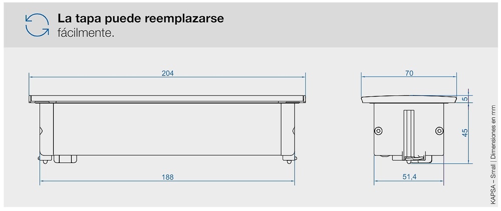 KAPSA REGLETA ENCASTRABLE COMPACTA 