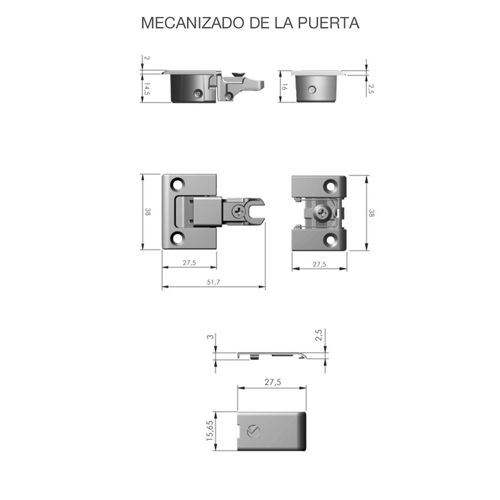 KIMANA BISAGRA MUEBLE BAR PUERTAS ASCENDENTE O DESCENDENTE 