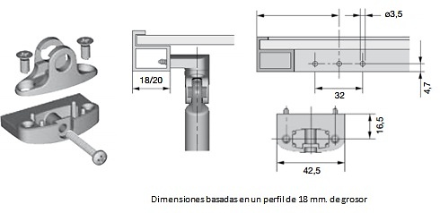 KIT ADAPTADOR PISTON KRABY Y COMPAC A PUERTA DE ALUMINIO 