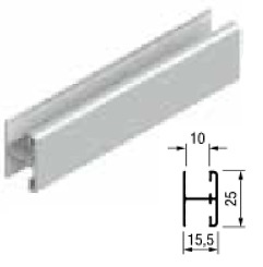 KIT PERFIL H PARA TIRADOR PARA ARMARIO EMPOTRADOS TERRA 75/80/85 PRH10-25 PARA TABLERO 10MM 2+2 MTS 