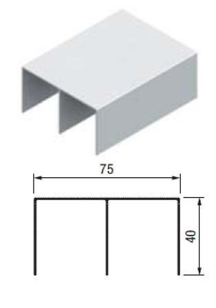 KIT PERFILES GUIA SUPERIOR+INFERIOR 2 CARRILES PARA TIRADOR ARMARIO EMPOTRADO TERRA 75 