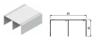 KIT PERFILES GUIA SUPERIOR+INFERIOR 2 CARRILES PARA TIRADOR ARMARIO EMPOTRADO TERRA 85 