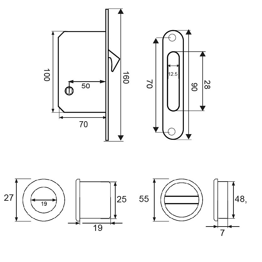 KIT PUERTA CORREDERA PCR03 35mm 
