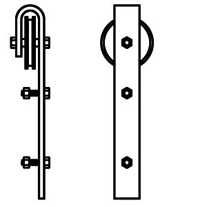 KIT PUERTA CORREDERA RUSTICO PCR01 BLANCO 63 70 2500 ACERO #N/D 80 KGS 