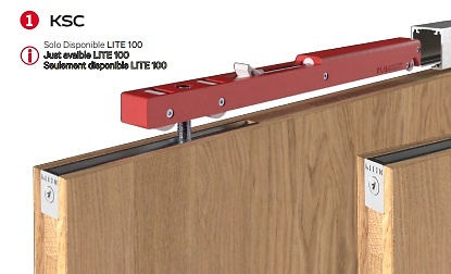 KLEIN LITE TOP RETRACTIL SISTEMA PARA PUERTAS CORREDERAS DE MADERA 60 KG KIT GUIA+JUEGO CARROS 