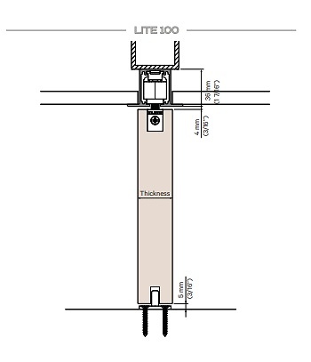 KLEIN LITE TOP RETRACTIL SISTEMA PARA PUERTAS CORREDERAS DE MADERA 60 KG KIT GUIA+JUEGO CARROS 