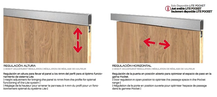 KLEIN LITE TOP RETRACTIL SISTEMA PARA PUERTAS CORREDERAS DE MADERA 60 KG KIT GUIA+JUEGO CARROS 