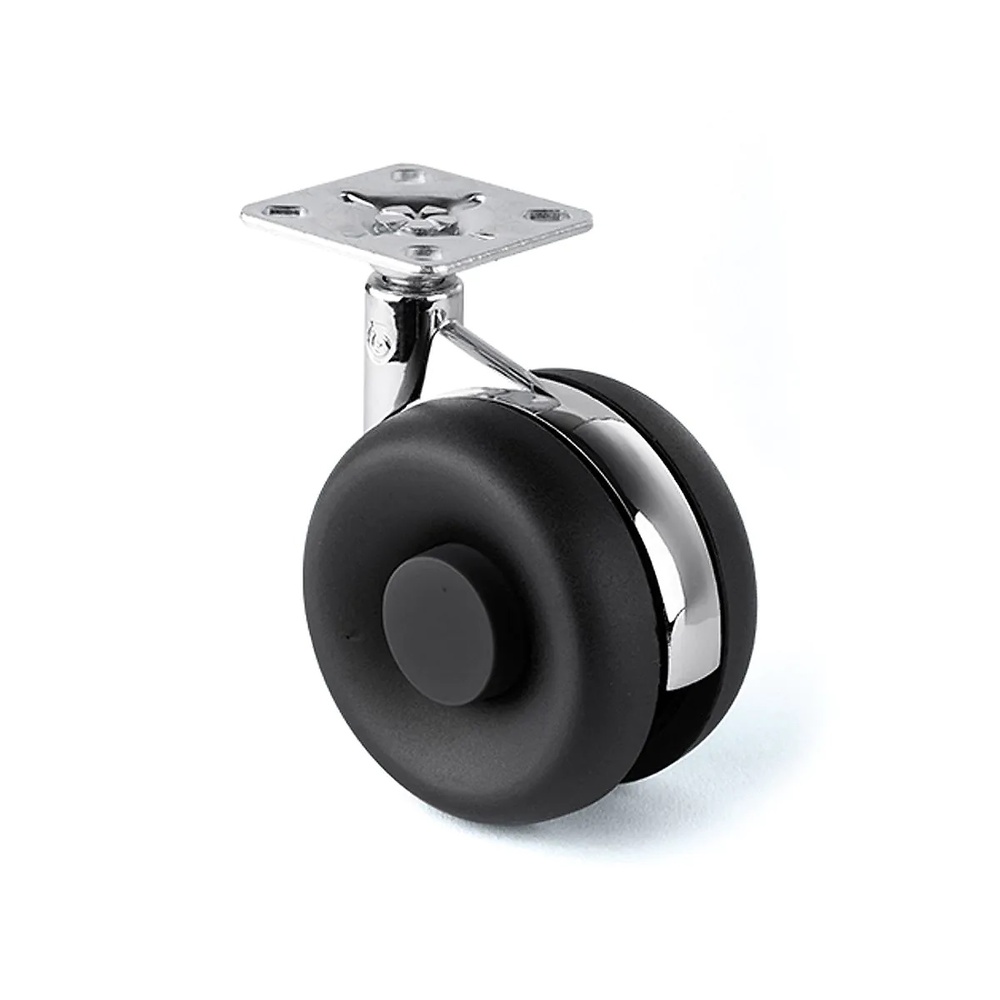 LAIA ZAMAK RUEDA DE PLETINA PARA MUEBLES CON O SIN FRENO NEGRO 82 mm 47 x 47 mm 60 MM 60 kg 101,5 mm 47 x 47 mm 75 mm 80 KG NEGRO 