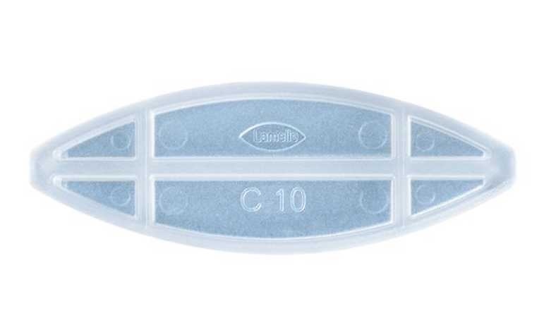LAMELLO GALLETA TRANSPARENTE PARA PLACAS MINERALES TIPO CORIAN C20/C10 V PLASTICO C10 300 unidades 