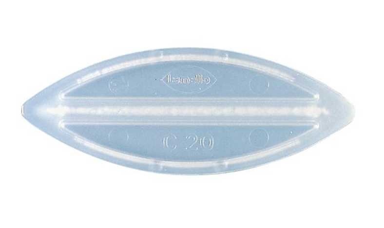 LAMELLO GALLETA TRANSPARENTE PARA PLACAS MINERALES TIPO CORIAN C20/C10 V PLASTICO C20 250 unidades 