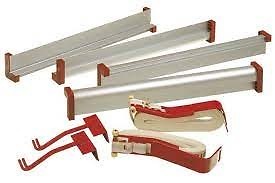 LAMELLO JUEGO ABRAZADERAS 2 TENSOR+2X8 MTS CINTA+ 4 PERFILES Z ALUMINIO/POLIESTER/METAL 60 CMS 
