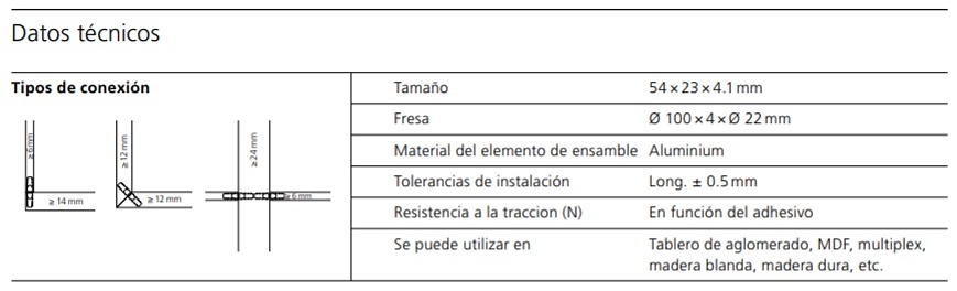 LAMELLO SIMPLEX ELEMENTO METALICO DE ENSAMBLE 
