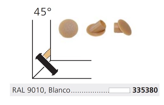 LAMELLO TAPONES UNION CLAMEX 45º Y 90º RAL BLANCO 9010 Z 45º 100unid 