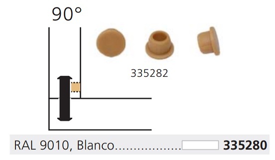 LAMELLO TAPONES UNION CLAMEX 45º Y 90º RAL BLANCO 9010 Z 90º 100unid 