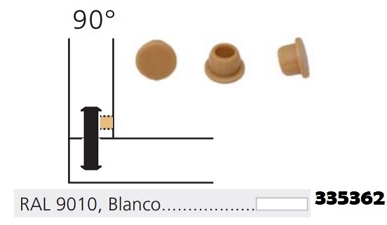LAMELLO TAPONES UNION CLAMEX 45º Y 90º RAL BLANCO 9010 Z 90º 500 unid. 