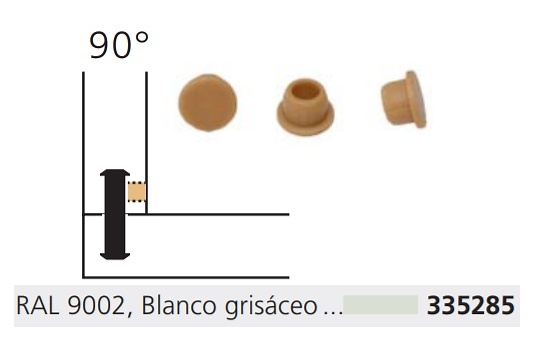 LAMELLO TAPONES UNION CLAMEX 45º Y 90º RAL BLANCO GRISACEO 9002 Z 90º 100unid 