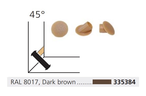 LAMELLO TAPONES UNION CLAMEX 45º Y 90º RAL DARK BROWN 8017 Z 45º 100unid 