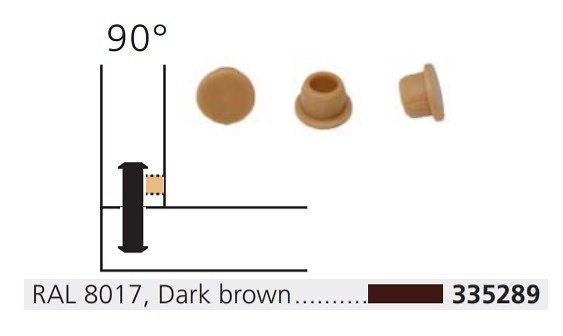 LAMELLO TAPONES UNION CLAMEX 45º Y 90º RAL DARK BROWN 8017 Z 90º 100unid 