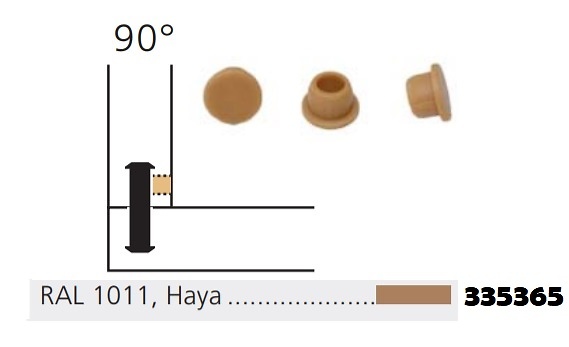 LAMELLO TAPONES UNION CLAMEX 45º Y 90º RAL HAYA 1011 Z 90º 500 unid. 
