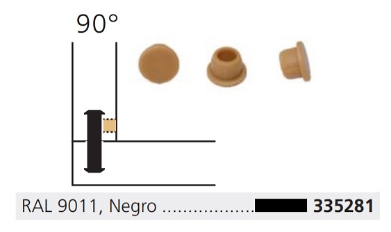 LAMELLO TAPONES UNION CLAMEX 45º Y 90º RAL NEGRO 9011 Z 90º 100unid 