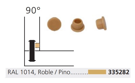 LAMELLO TAPONES UNION CLAMEX 45º Y 90º RAL ROBLE/PINO 1014 Z 90º 100unid 