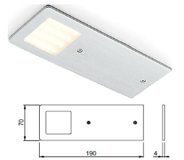 LED POLAR EXTRAPLANO 4MM LUZ EFECTO PUNTOS A 24V PLATA MATE Y NEGRO 