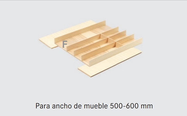 LINIQ CUBERTERO ORGANIZADOR CAJON EN FRESNO NEGRO KESSEBOHMER FRESNO NEGRO 43 MM 385-610*MM CUBERTERO 472 MM 50-60 