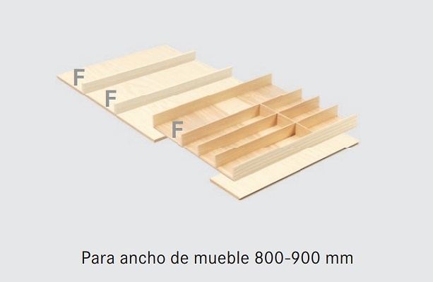 LINIQ CUBERTERO ORGANIZADOR CAJON EN FRESNO NEGRO KESSEBOHMER FRESNO NEGRO 43 MM 580-935*MM CUBERTERO 472 MM 80-90 