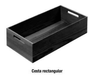 LINIQ ORGANIZADOR GAVETA KESSEBOHMER FRESNO NEGRO 120MM 236 MM CESTA RECTANGULAR 472 MM 