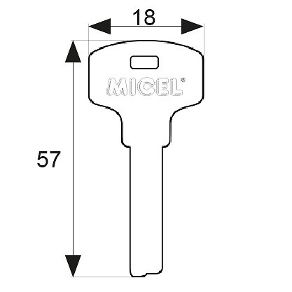 LLAVE BRUTO CILINDRO CS02 SEGURIDAD NIQUELADA 