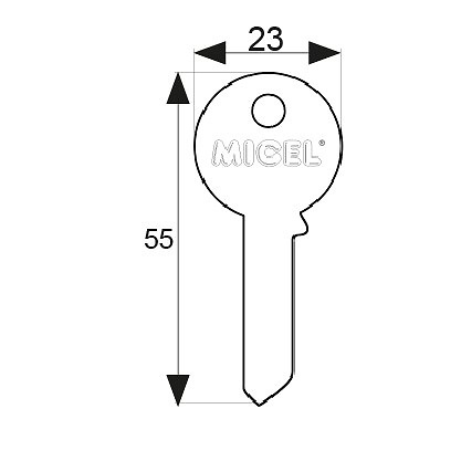 LLAVE BRUTO CILINDRO CS03 SERRETA NIQUELADA 