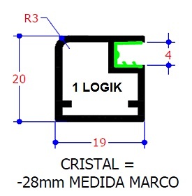 LOGIK KIT VITRINA ALUMINIO MECANIZADA 