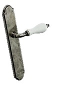 MANILLAS MOD. PINO ZAMAK/PORCELANA PORCELANA CRAQUELE BLANCO/PLATA VIEJA porcelanacraqueleblanca 245x44mm 