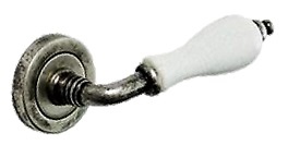 MANILLAS MOD. PINO ZAMAK/PORCELANA PORCELANA CRAQUELE BLANCO/PLATA VIEJA porcelanacraqueleblanca d52mm 
