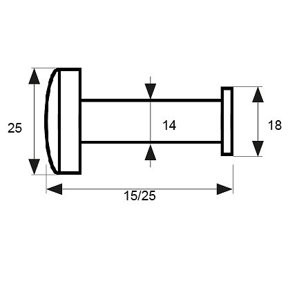 MIRILLA 14mm 180º MR01 LATONADO 2,5 32 25 ZAMAK 12 