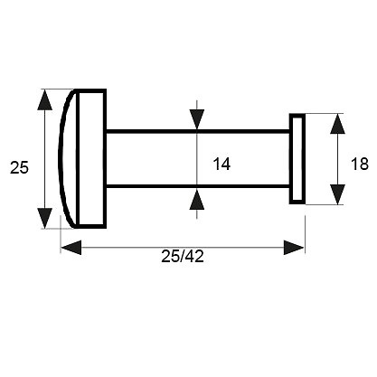 MIRILLA 14mm 180º MR01 LATONADO 2,5 32 25 ZAMAK 12 