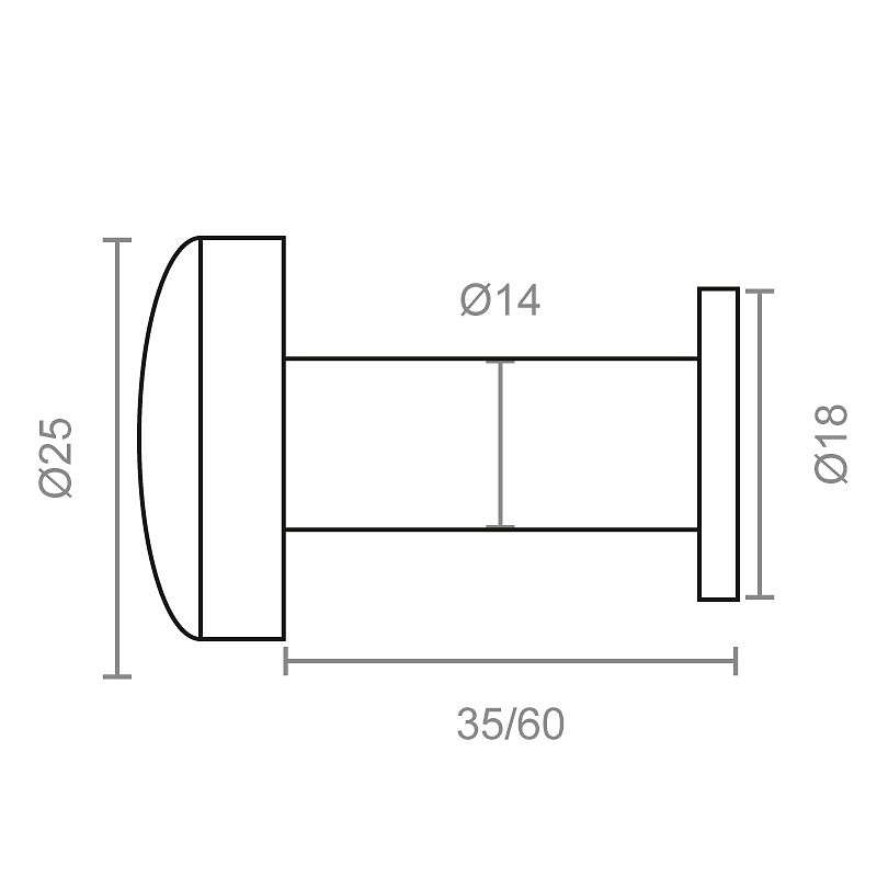 MIRILLA 14mm 180º MR01 NEGRO 2,5 25 42 ZAMAK 1 