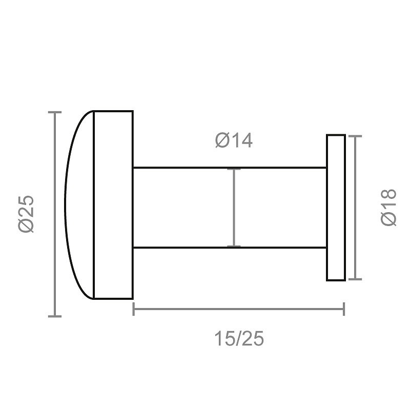 MIRILLA 14mm 180º MR01 NIQUEL SATINADO 2,5 32 25 ZAMAK 1 