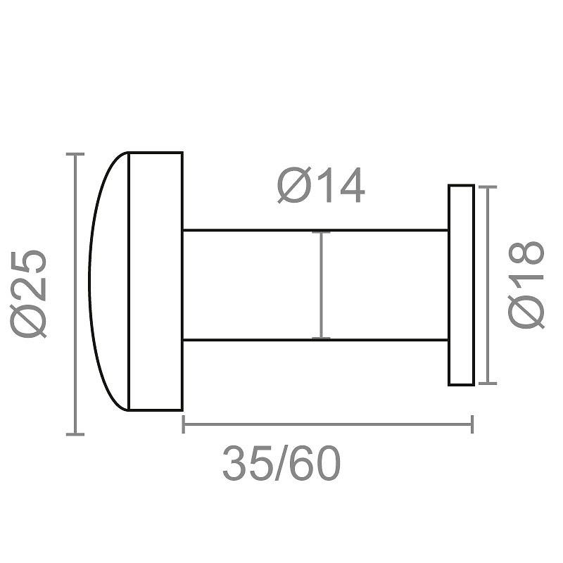 MIRILLA 14mm 180º MR01 NIQUEL SATINADO / LATONADO 2,5 25 42 ZAMAK 12 