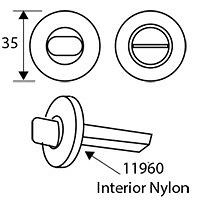 MULETILLA ROSETA NYLON 707 35mm NIQUEL SATINADO 