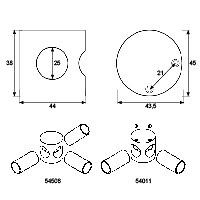 NUDO CONECTOR TUBO CB06 180º INOX 