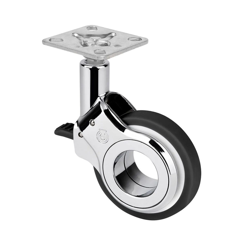 OLYM RUEDAS DE PLETINA CON O SIN FRENO CROMOBRILLO/BLANCO-NEGRO 94 mm 47 x 47 mm 60 MM ZAMAK/POLIMERO+ABS CON FRENO 60 kg 107 mm 47 x 47 mm 75 mm 85 kg CON FRENO CROMOBRILLO/BLANCO-NEGRO ZAMAK/POLIMERO+ABS 