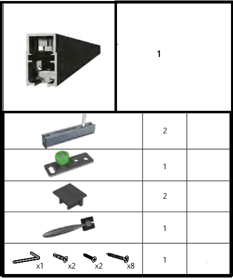 OPK E-SPACE W MINIMAL ACCIONAMIENTO ELECTRICO PARA PUERTAS CORREDERAS MADERA NEGRO MINIMO 730MM ALUMINIO 2.0MTS kitguiajuego1pta 2.7MTS ALUMINIO kitguiajuego1pta MINIMO 730MM NEGRO 3,4MTS ALUMINIO kitguiajuego1pta MINIMO 730MM NEGRO 