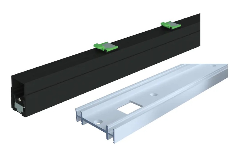 OPK E-SPACE W MINIMAL POCKET ENTREMUROS ACCIONAMIENTO ELECTRICO PARA PUERTAS CORREDERAS MADERA NEGRO MINIMO 730MM ALUMINIO 2.1MTS kit guia 